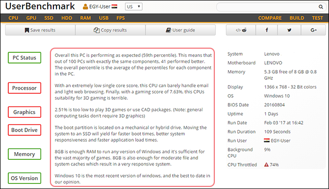 كيفية تقييم أداء جهاز الكمبيوتر باستخدام UserBenchmark ومكوناته الهاردوير % كيفية تقييم أداء جهاز الكمبيوتر باستخدام UserBenchmark ومكوناته الهاردوير