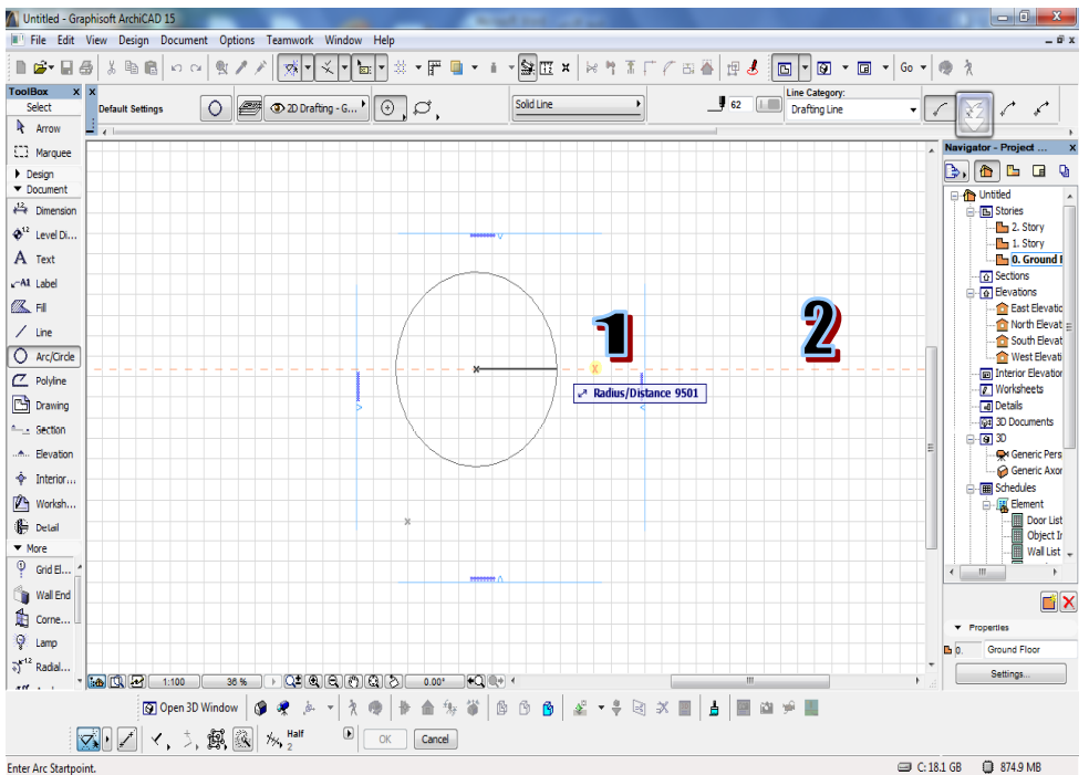 % تعليم برنامج أرشيكاد للمهندسين: ضبط الإعدادات والرسم في الجزء الثاني