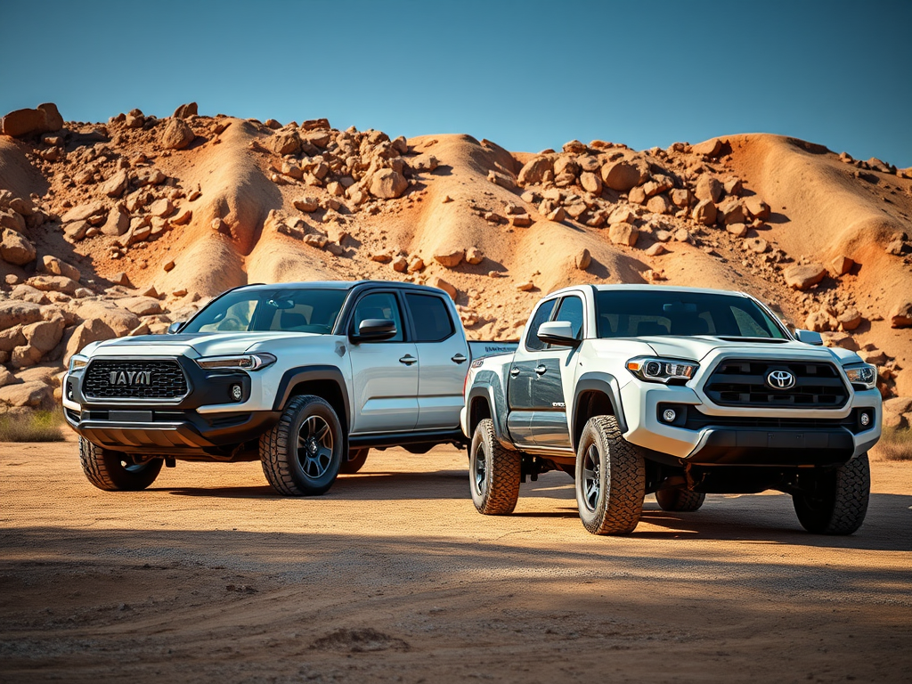 مقارنة تقنية بين Rivian R1T الكهربائية وToyota Tacoma الهجينة للقيادة الوعرة image