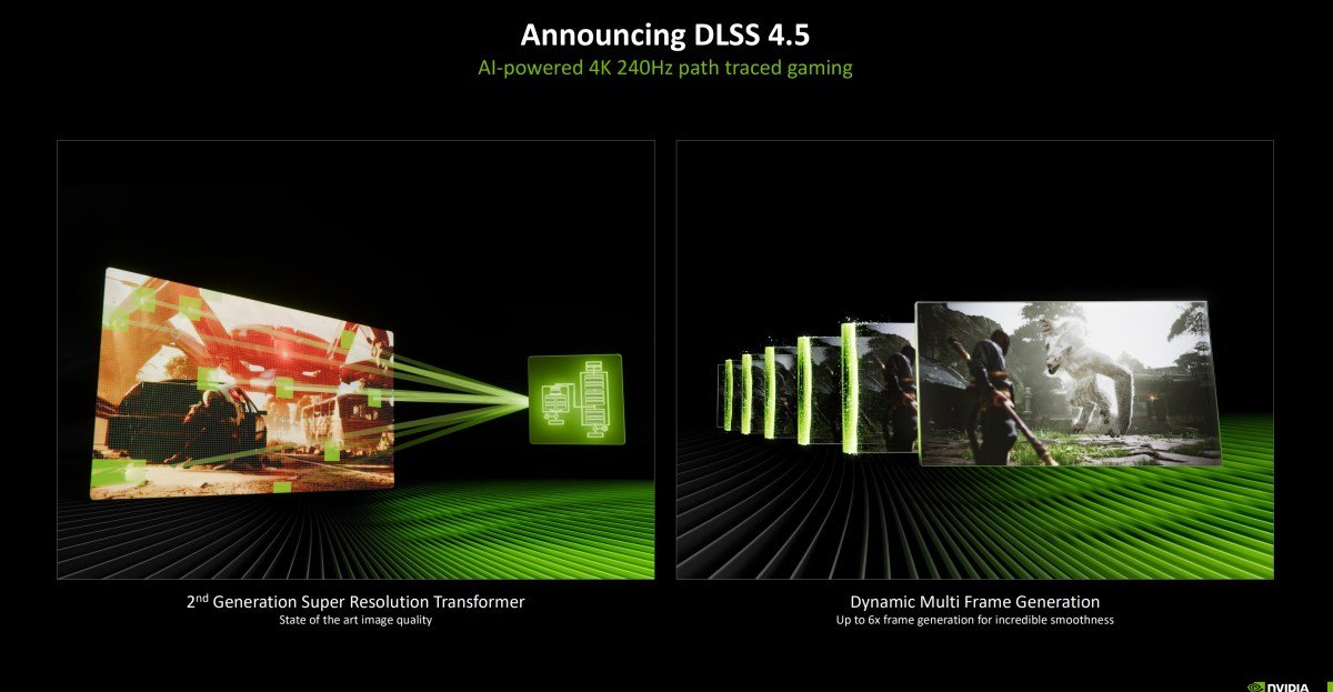 Nvidia تطلق DLSS 4.5: تحسين جودة الصورة وتوليد الإطارات 6x Nvidia تعلن عن DLSS 4.5 لتحسين جودة الصورة وتوليد الإطارات بمعدل 6x
